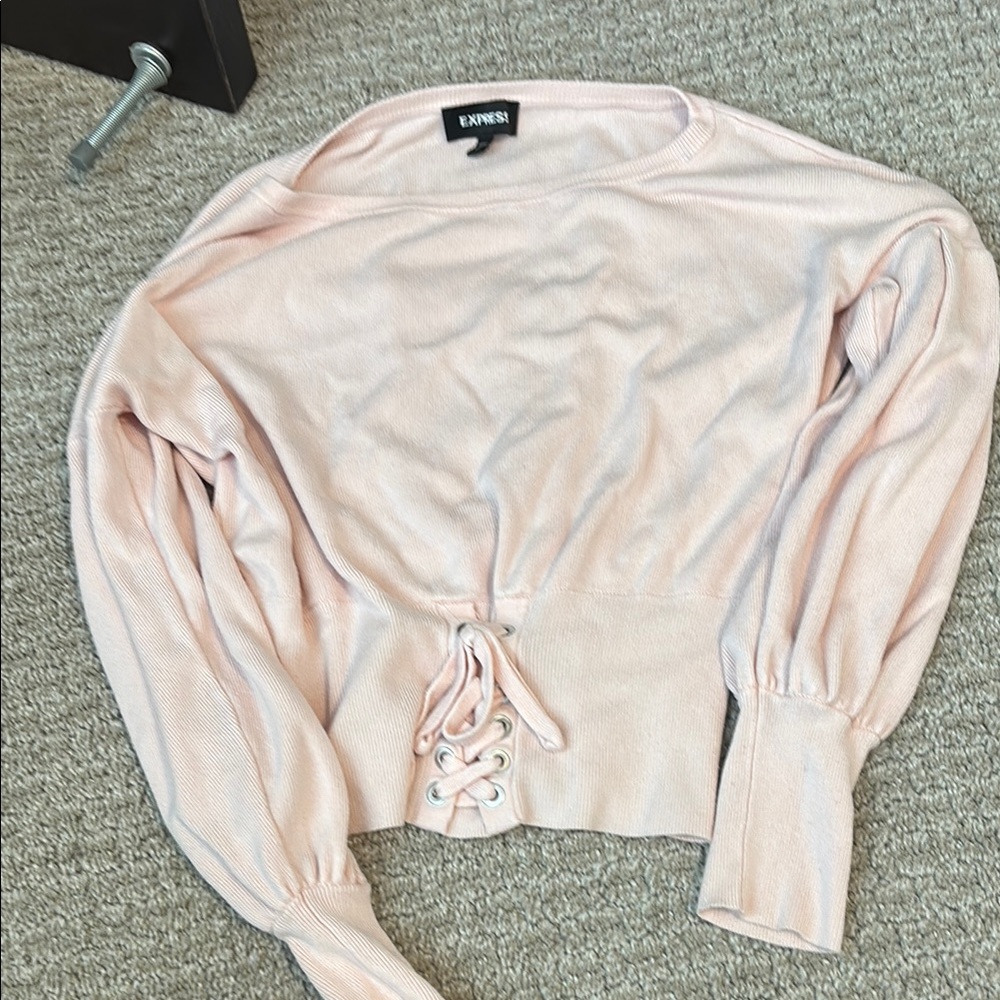 Express Baby Pink corset Sweater